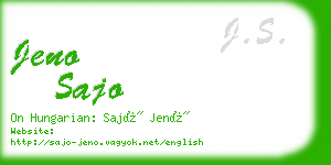 jeno sajo business card